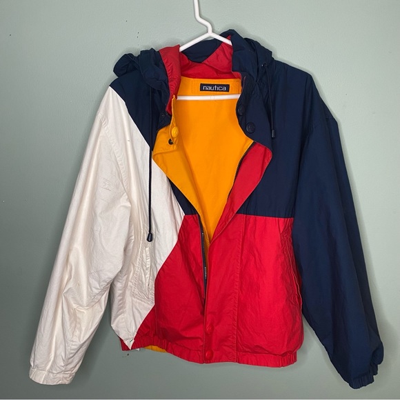 Nautica Other - VINTAGE Nautica Double sided Men’s Jacket reversible white blue yellow Small